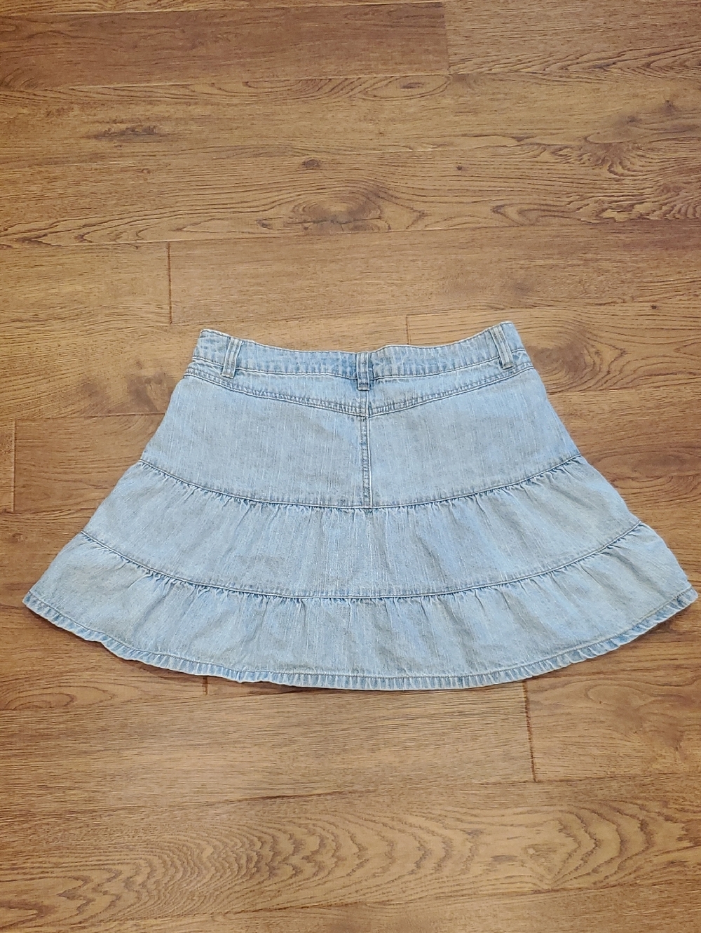One Tuff Babe Jeanswear Light Wash Denim Tiered Skirt Womens 9 /10 Ruffled Denim - Picture 10 of 15